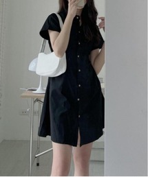 Vini（ヴィニ）の「ウエストマーク半袖ミニワンピース（ワンピース）」