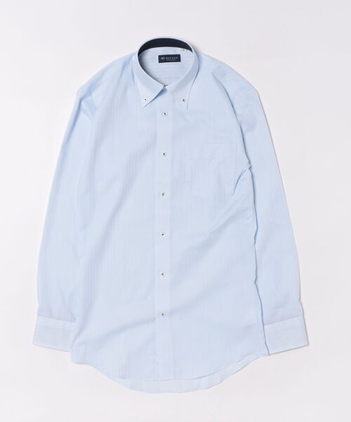TOKYO SHIRTS(トウキョウシャツ)の「形態安定ノンアイロン ボタンダウン 長袖ビジネスワイシャツ(ビジネスシャツ・メンズ・ブルー・首回り37cm-裄丈80cm/首回り39cm-裄丈80cm/首回り39cm-裄丈84cm/首回り41cm-裄丈82cm/首回り41cm-裄丈86cm/首回り42cm-裄丈82cm/首回り42cm-裄丈86cm/首回り43cm-裄丈82cm/首回り43cm-裄丈86cm/首回り37cm-裄丈84cm)」の3枚目の写真