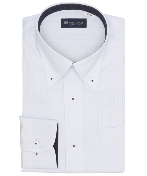 TOKYO SHIRTS(トウキョウシャツ)の「形態安定ノンアイロン ボタンダウン 長袖ビジネスワイシャツ(ビジネスシャツ・メンズ・ブルー・首回り37cm-裄丈80cm/首回り39cm-裄丈80cm/首回り39cm-裄丈84cm/首回り41cm-裄丈82cm/首回り41cm-裄丈86cm/首回り42cm-裄丈82cm/首回り42cm-裄丈86cm/首回り43cm-裄丈82cm/首回り43cm-裄丈86cm/首回り37cm-裄丈84cm)」の1枚目の写真