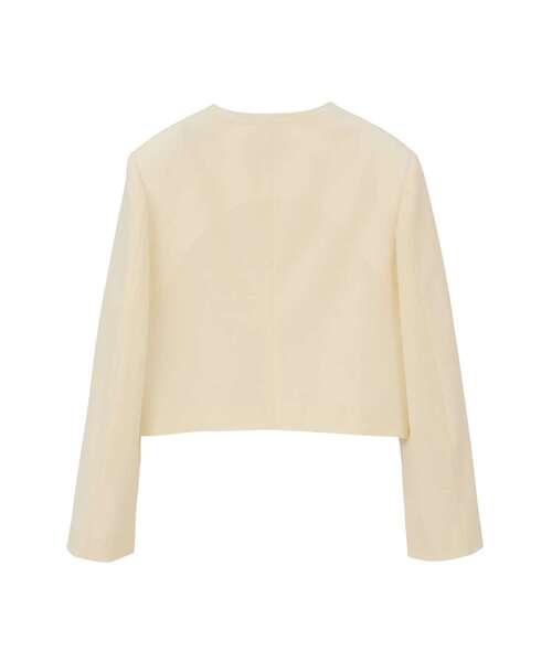 martinique(マルティニーク)の「【l’heritage martinique/レリタージュ マルティニーク】T/W 2WAYストレッチクルーネックジャケット(ノーカラージャケット・レディース・ネイビー/ホワイト・FREE)」の3枚目の写真