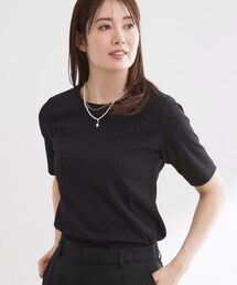 Reflect | 【インナーにおすすめ◎】クルーネックストレッチリブトップス(Tシャツ/カットソー)