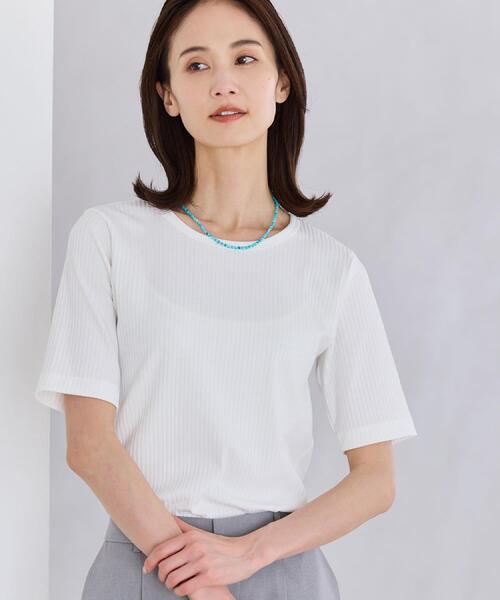 Reflect(リフレクト)の「【インナーにおすすめ◎】クルーネックストレッチリブトップス(Tシャツ/カットソー・レディース・オリーブ/ブラック/オフホワイト・09/11)」の13枚目の写真