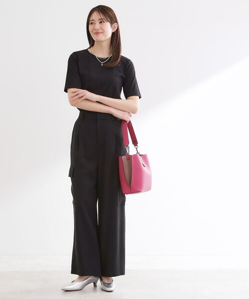 Reflect(リフレクト)の「【インナーにおすすめ◎】クルーネックストレッチリブトップス(Tシャツ/カットソー・レディース・オリーブ/ブラック/オフホワイト・09/11)」の17枚目の写真