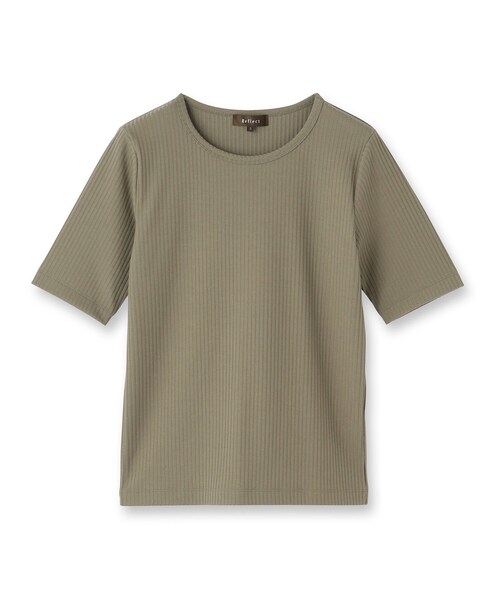 Reflect(リフレクト)の「【インナーにおすすめ◎】クルーネックストレッチリブトップス(Tシャツ/カットソー・レディース・オリーブ/ブラック/オフホワイト・09/11)」の19枚目の写真