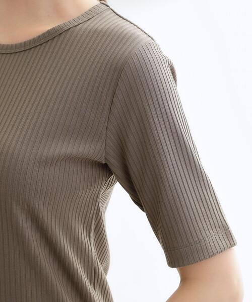 Reflect(リフレクト)の「【インナーにおすすめ◎】クルーネックストレッチリブトップス(Tシャツ/カットソー・レディース・オリーブ/ブラック/オフホワイト・09/11)」の9枚目の写真
