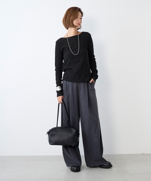 MICA&DEAL(マイカ&ディール)の「フィブリルタックワイドパンツ〈2サイズ展開〉(その他パンツ・レディース・オフホワイト/チャコールグレー/ベージュ・36/38)」の13枚目の写真