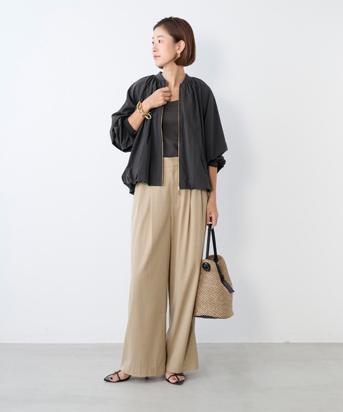 MICA&DEAL(マイカ&ディール)の「フィブリルタックワイドパンツ〈2サイズ展開〉(その他パンツ・レディース・オフホワイト/チャコールグレー/ベージュ・36/38)」の9枚目の写真