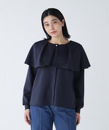 NAVYNAVY（ネイビーネイビー）の「【好きを着て気分が上がる】楽ちんキレイ見え前後で着られるリボンジャージーブラウス（シャツ/ブラウス）」