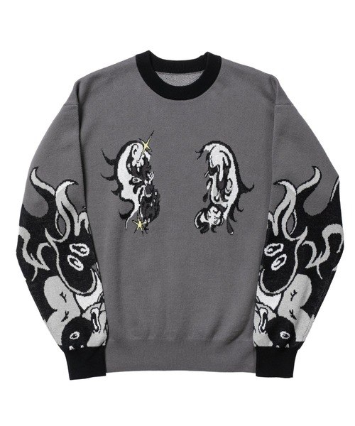 TXA(ティーエックスエー)の「田中かえ Jacquard Sweater(ニット/セーター・メンズ・グレー・1/2)」の2枚目の写真