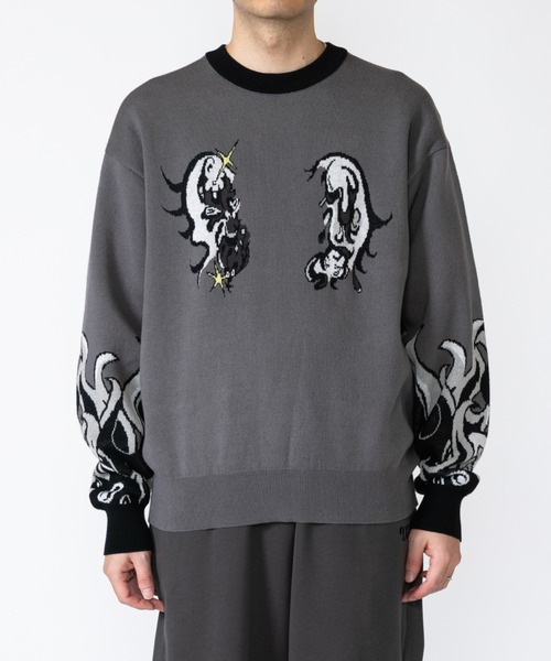 TXA(ティーエックスエー)の「田中かえ Jacquard Sweater(ニット/セーター・メンズ・グレー・1/2)」の9枚目の写真