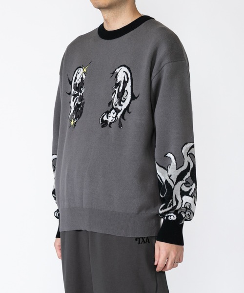TXA(ティーエックスエー)の「田中かえ Jacquard Sweater(ニット/セーター・メンズ・グレー・1/2)」の10枚目の写真
