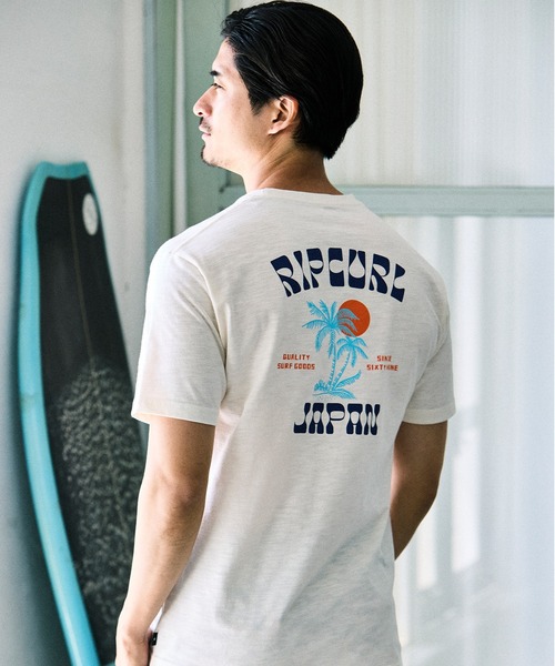 rip curl(リップカール)の「RIP CURL/リップカール 半袖 スラブTシャツ メンズ TWO PALMS DESTO SS TEE RCM6S-2110(Tシャツ/カットソー・メンズ・ピンク/ホワイト/グレイッシュブルー・XL/L/M)」の2枚目の写真