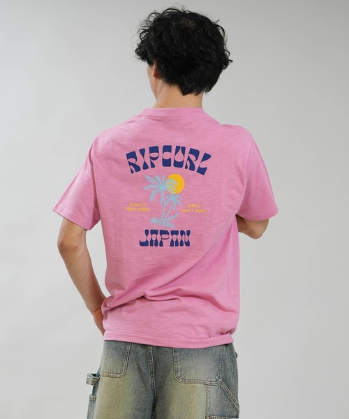 rip curl(リップカール)の「RIP CURL/リップカール 半袖 スラブTシャツ メンズ TWO PALMS DESTO SS TEE RCM6S-2110(Tシャツ/カットソー・メンズ・ピンク/ホワイト/グレイッシュブルー・XL/L/M)」の3枚目の写真