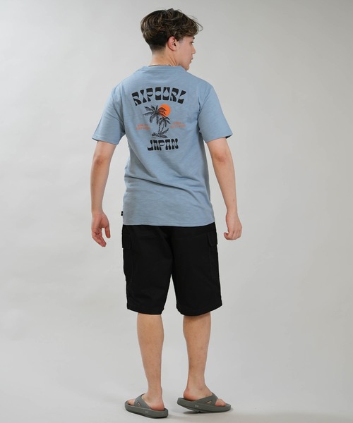 rip curl(リップカール)の「RIP CURL/リップカール 半袖 スラブTシャツ メンズ TWO PALMS DESTO SS TEE RCM6S-2110(Tシャツ/カットソー・メンズ・ピンク/ホワイト/グレイッシュブルー・XL/L/M)」の8枚目の写真