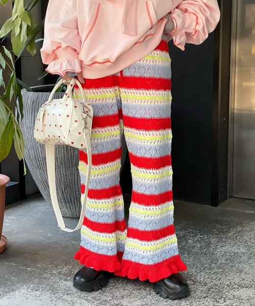 HELLO.SANFRANCISCO（ハローサンフランシスコ）の「【HELLO.SANFRANCISCO/ハローサンフランシスコ】ハートプリントエナメルミニボストンBAG（ボストンバッグ・レディース・イエロー/ホワイト/ピンク・ONE SIZE）」の11枚目の写真