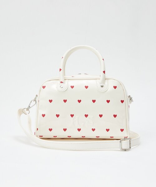 HELLO.SANFRANCISCO（ハローサンフランシスコ）の「【HELLO.SANFRANCISCO/ハローサンフランシスコ】ハートプリントエナメルミニボストンBAG（ボストンバッグ・レディース・イエロー/ホワイト/ピンク・ONE SIZE）」の21枚目の写真