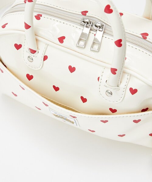 HELLO.SANFRANCISCO（ハローサンフランシスコ）の「【HELLO.SANFRANCISCO/ハローサンフランシスコ】ハートプリントエナメルミニボストンBAG（ボストンバッグ・レディース・イエロー/ホワイト/ピンク・ONE SIZE）」の5枚目の写真