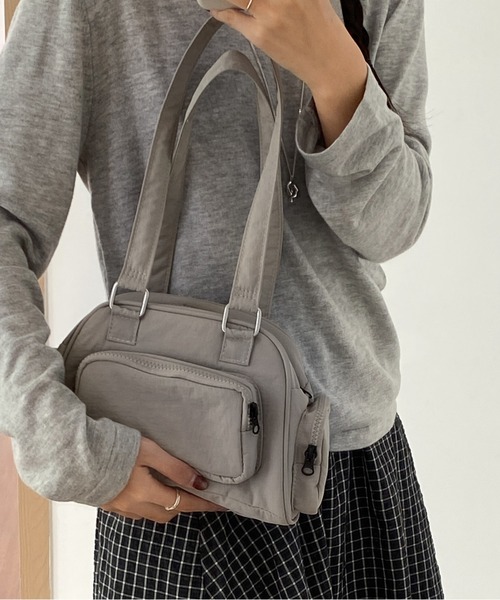 FINEnough(ファインナフ)の「ボストンカレッジショルダーバッグ/アウトポケットハンドルバッグ(ショルダーバッグ・レディース・グレー/カーキ/ブラック/ブラウン・FREE)」の21枚目の写真