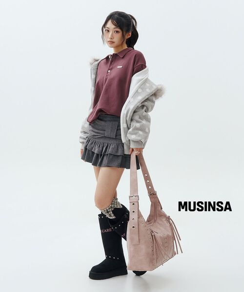 HAVISM(ヘビズム)の「WP CHECKED COLLAR SWEATSHIRT(WINE)(ポロシャツ・レディース・その他・ONE SIZE)」の5枚目の写真