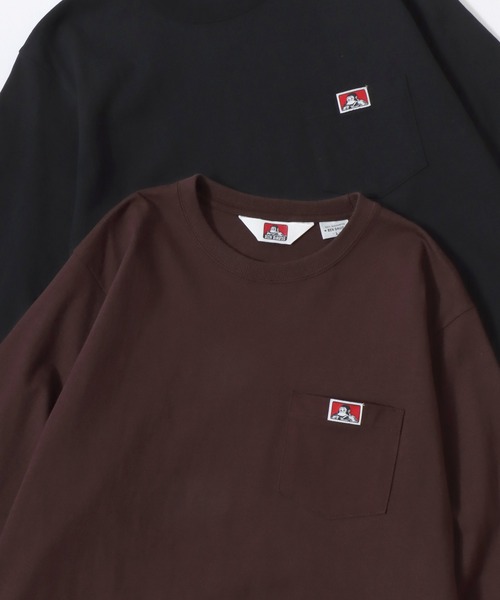 BEN DAVIS(ベンデイビス)の「BEN DAVIS/ベンデイビス POCKET LS TEE/ポケット ロゴ ワンポイント刺繍 ロングスリーブTシャツ/ロンT/無地T/レディース メンズ(Tシャツ/カットソー・メンズ・ブラウン/ホワイト/ブラック/ネイビー・XL/L/M)」の2枚目の写真
