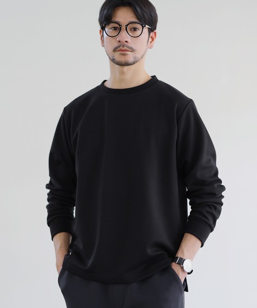 SPU(スプ)の「鹿の子クルーネックロングTシャツ(Tシャツ/カットソー・メンズ・杢グレー/ブラック/チャコール・S/M/L/XL)」の4枚目の写真