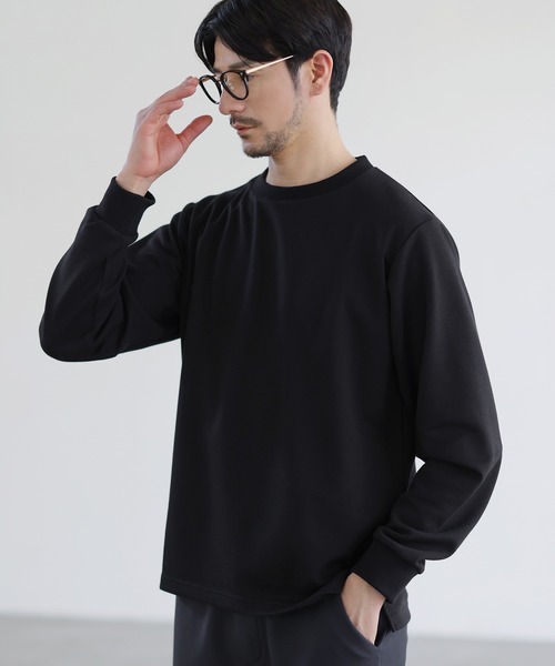 SPU(スプ)の「鹿の子クルーネックロングTシャツ(Tシャツ/カットソー・メンズ・杢グレー/ブラック/チャコール・S/M/L/XL)」の5枚目の写真