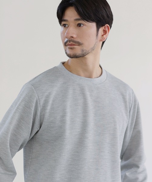 SPU(スプ)の「鹿の子クルーネックロングTシャツ(Tシャツ/カットソー・メンズ・杢グレー/ブラック/チャコール・S/M/L/XL)」の9枚目の写真