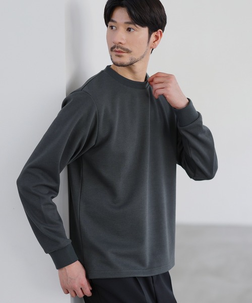 SPU(スプ)の「鹿の子クルーネックロングTシャツ(Tシャツ/カットソー・メンズ・杢グレー/ブラック/チャコール・S/M/L/XL)」の17枚目の写真