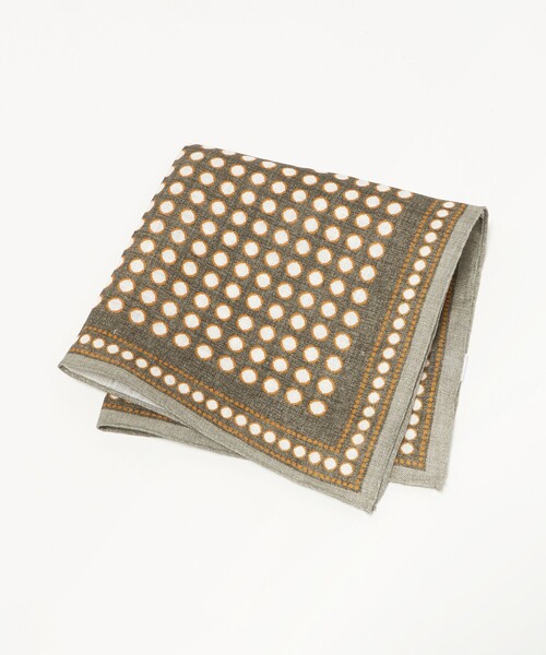 UNITED ARROWS(ユナイテッドアローズ)の「<molteni>サークル ポケットチーフ(ポケットチーフ・メンズ・オリーブ/ダークグレー・FREE)」の2枚目の写真