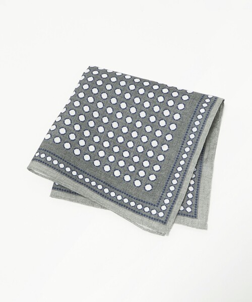 UNITED ARROWS(ユナイテッドアローズ)の「<molteni>サークル ポケットチーフ(ポケットチーフ・メンズ・オリーブ/ダークグレー・FREE)」の1枚目の写真