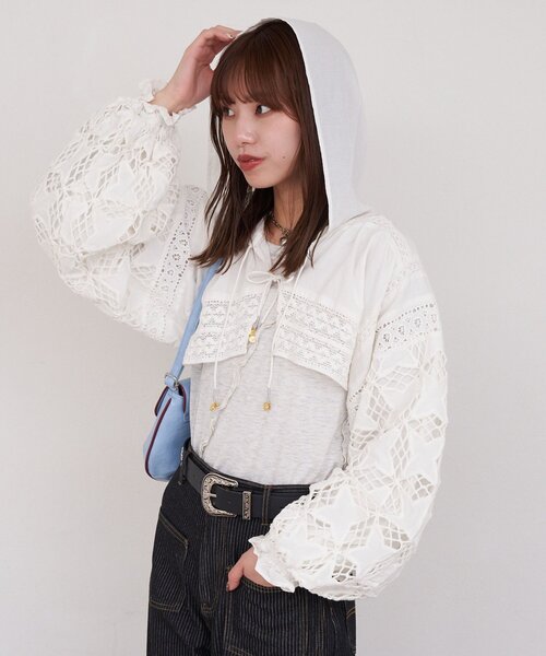 CIAOPANIC（チャオパニック）の「【She desires...】フード付きレースボレロ（シャツ/ブラウス・レディース・ホワイト・ONE SIZE）」の21枚目の写真