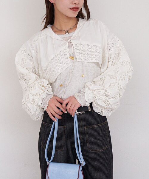 CIAOPANIC（チャオパニック）の「【She desires...】フード付きレースボレロ（シャツ/ブラウス・レディース・ホワイト・ONE SIZE）」の22枚目の写真