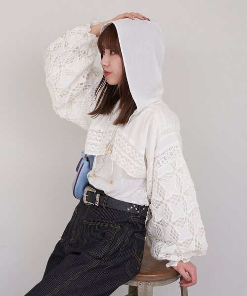 CIAOPANIC（チャオパニック）の「【She desires...】フード付きレースボレロ（シャツ/ブラウス・レディース・ホワイト・ONE SIZE）」の18枚目の写真