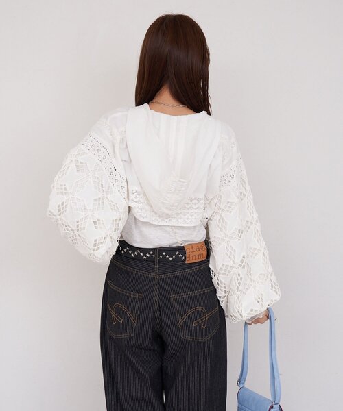 CIAOPANIC（チャオパニック）の「【She desires...】フード付きレースボレロ（シャツ/ブラウス・レディース・ホワイト・ONE SIZE）」の17枚目の写真