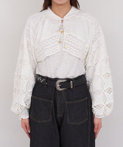CIAOPANIC（チャオパニック）の「【She desires...】フード付きレースボレロ（シャツ/ブラウス・レディース・ホワイト・ONE SIZE）」の12枚目の写真