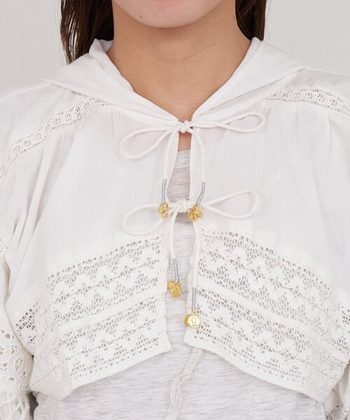 CIAOPANIC（チャオパニック）の「【She desires...】フード付きレースボレロ（シャツ/ブラウス・レディース・ホワイト・ONE SIZE）」の9枚目の写真