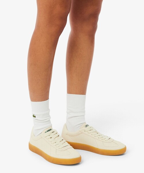 LACOSTE（ラコステ）の「レディース BASESHOT PRO 126 4 SFA / ストライプ エンボスライン オールスエードスニーカー（スニーカー・レディース・ダークブルー/オフホワイト・25.5cm/24.5cm/24.0cm/23.0cm/23.5cm/22.5cm）」の3枚目の写真