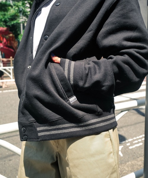 PRO CLUB (プロクラブ)の「【PROCLUB/プロクラブ】【裏起毛素材で保湿性抜群◎】VARSITY BASEBALL FLEECE JACKET ヘビーウェイトスウェットベースボールフリースジャケット PCB124(スタジャン・メンズ・ブラック/スミクロ/ネイビー・LARGE/MEDIUM/X-LARGE)」の8枚目の写真