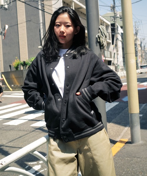 PRO CLUB (プロクラブ)の「【PROCLUB/プロクラブ】【裏起毛素材で保湿性抜群◎】VARSITY BASEBALL FLEECE JACKET ヘビーウェイトスウェットベースボールフリースジャケット PCB124(スタジャン・メンズ・ブラック/スミクロ/ネイビー・LARGE/MEDIUM/X-LARGE)」の9枚目の写真