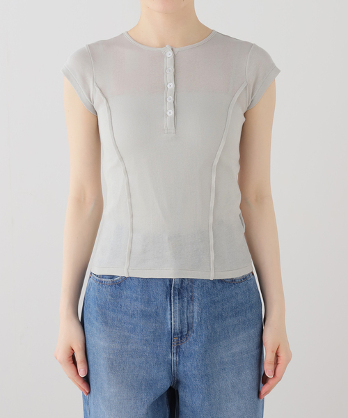 OUTDOOR PRODUCTS（アウトドアプロダクツ）の「miller Light Prib Henly S/S Tee（Tシャツ/カットソー・レディース・イエロー/アイボリー/ブラック/グレー・FREE）」の3枚目の写真