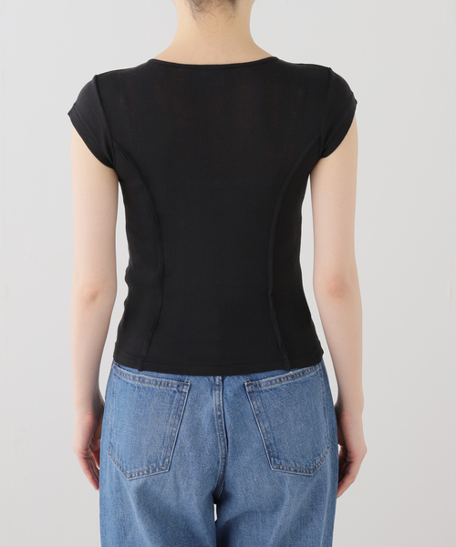 OUTDOOR PRODUCTS（アウトドアプロダクツ）の「miller Light Prib Henly S/S Tee（Tシャツ/カットソー・レディース・イエロー/アイボリー/ブラック/グレー・FREE）」の6枚目の写真