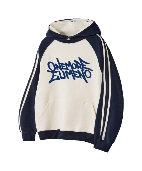 ELIMENO(エリメノ)の「EL ONEMORE ラグランラインフードパーカー 3カラー(パーカー・メンズ・ブルー/ブラック/ワイン/グリーン・SMALL/1/2/3/4)」の9枚目の写真