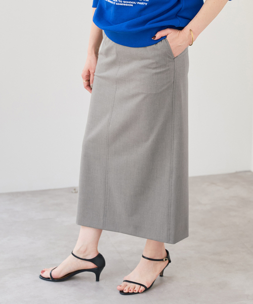 Spick & Span（スピックアンドスパン）の「ドライトロIラインスカート（スカート・レディース・ライトグレー/チャコールグレー・38/36）」の11枚目の写真