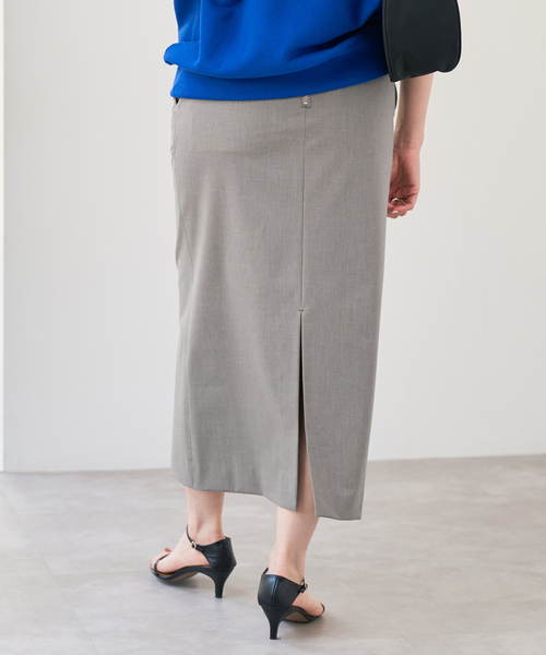 Spick & Span（スピックアンドスパン）の「ドライトロIラインスカート（スカート・レディース・ライトグレー/チャコールグレー・38/36）」の14枚目の写真