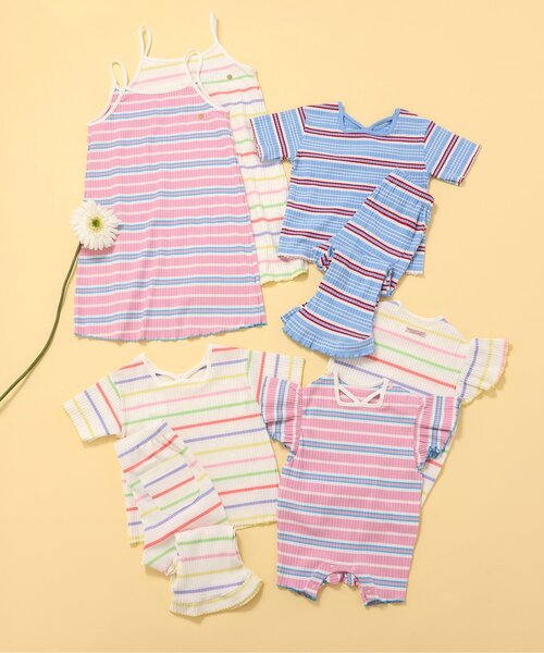 BREEZE(ブリーズ)の「【リンク】前後どっちも着れる メロウリブTシャツ(Tシャツ/カットソー・キッズ・ブルー/ブラック/オフホワイト/レインボー/ピンク・100/90/80/140/130/120/110)」の8枚目の写真