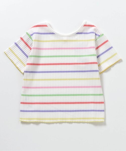 BREEZE(ブリーズ)の「【リンク】前後どっちも着れる メロウリブTシャツ(Tシャツ/カットソー・キッズ・ブルー/ブラック/オフホワイト/レインボー/ピンク・100/90/80/140/130/120/110)」の11枚目の写真