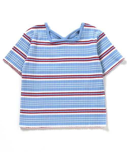 BREEZE(ブリーズ)の「【リンク】前後どっちも着れる メロウリブTシャツ(Tシャツ/カットソー・キッズ・ブルー/ブラック/オフホワイト/レインボー/ピンク・100/90/80/140/130/120/110)」の16枚目の写真