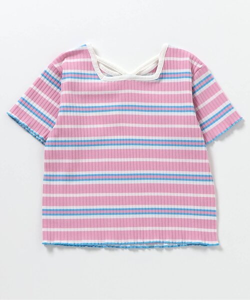 BREEZE(ブリーズ)の「【リンク】前後どっちも着れる メロウリブTシャツ(Tシャツ/カットソー・キッズ・ブルー/ブラック/オフホワイト/レインボー/ピンク・100/90/80/140/130/120/110)」の18枚目の写真