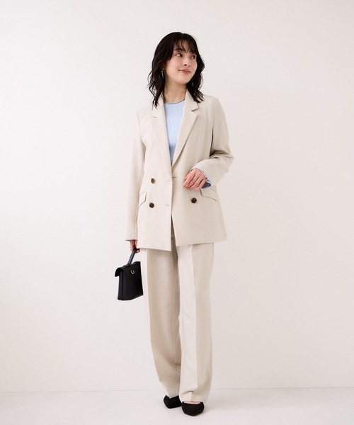 VIS（ビス）の「美easyリネンライクテーラードジャケット/イージーケア・接触冷感・セットアップ対応（テーラードジャケット・レディース・ピンク/ブラック/キナリ/グレー・M/S）」の17枚目の写真