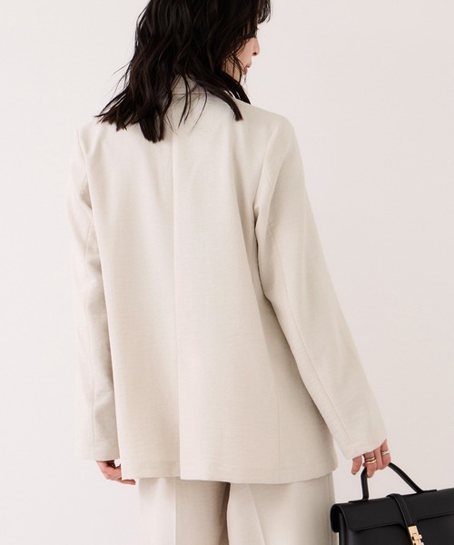 VIS（ビス）の「美easyリネンライクテーラードジャケット/イージーケア・接触冷感・セットアップ対応（テーラードジャケット・レディース・ピンク/ブラック/キナリ/グレー・M/S）」の15枚目の写真